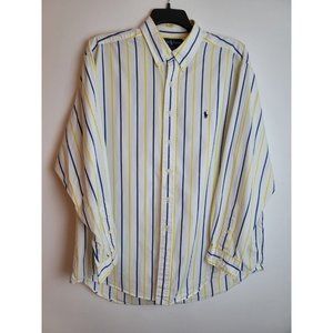 Ralph Lauren Blake Men's XL Blue/Yellow Stripes Long Sleeves‎ Shirt